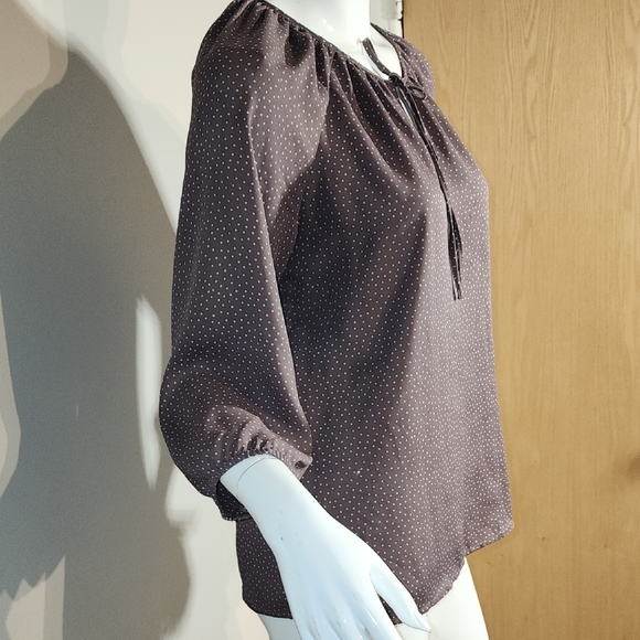 Elegant Polka Dot Blouse - Gray - Picture 4 of 8